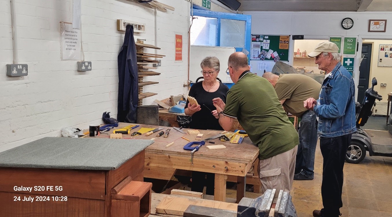 Bridge for Heroes Hand Tool Session at the Mens Shed